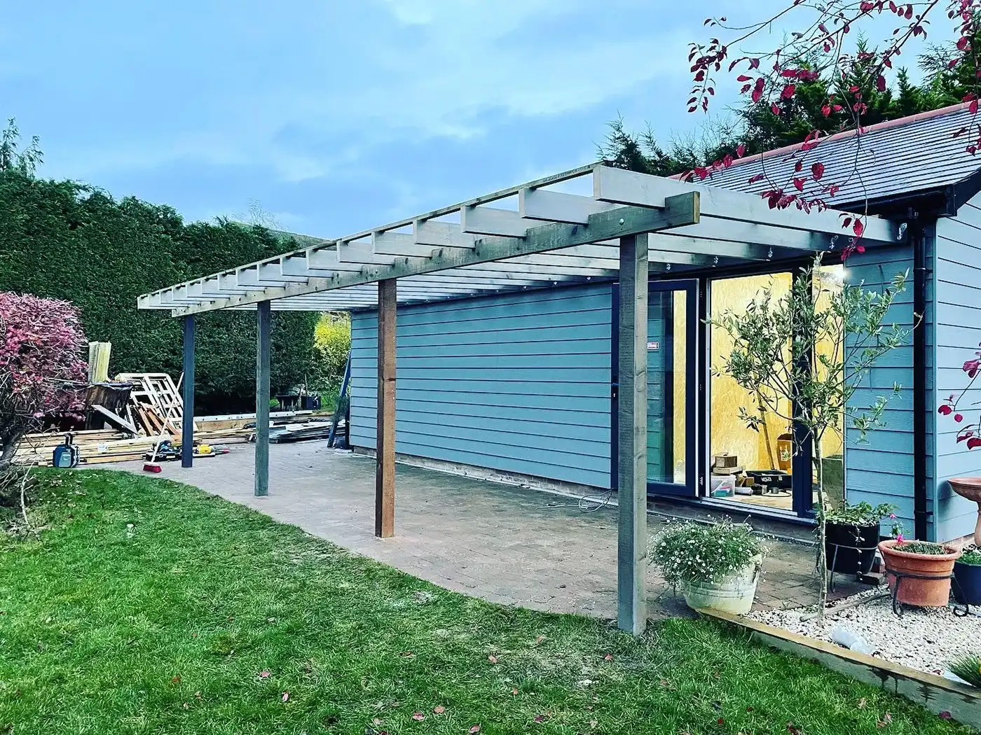 A garden room with a veranda