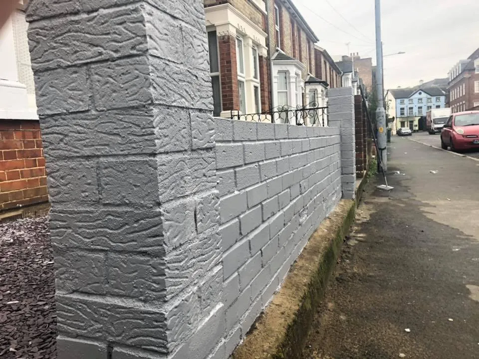 Painted brick boundary wall